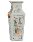 Qing Dynasty White Porcelain Vase with Painted Flowers, Objects and Calligraphy-1. Asian & Chinese Furniture, Art, Antiques, Vintage Home Décor for sale at FEA Home