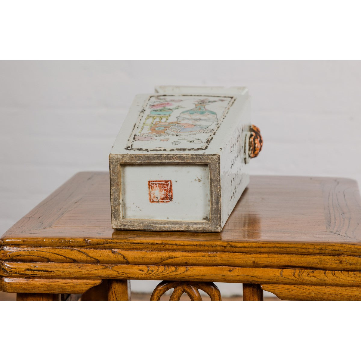Qing Dynasty White Porcelain Vase with Painted Flowers, Objects and Calligraphy-20. Asian &amp; Chinese Furniture, Art, Antiques, Vintage Home Décor for sale at FEA Home