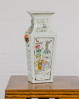 Qing Dynasty White Porcelain Vase with Painted Flowers, Objects and Calligraphy-9. Asian & Chinese Furniture, Art, Antiques, Vintage Home Décor for sale at FEA Home