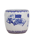 Blue and White Porcelain Planter with Hand Painted Landscape-16. Asian & Chinese Furniture, Art, Antiques, Vintage Home Décor for sale at FEA Home