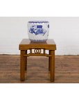 Blue and White Porcelain Planter with Hand Painted Landscape-6. Asian & Chinese Furniture, Art, Antiques, Vintage Home Décor for sale at FEA Home