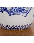 Blue and White Porcelain Planter with Hand Painted Landscape-9. Asian & Chinese Furniture, Art, Antiques, Vintage Home Décor for sale at FEA Home
