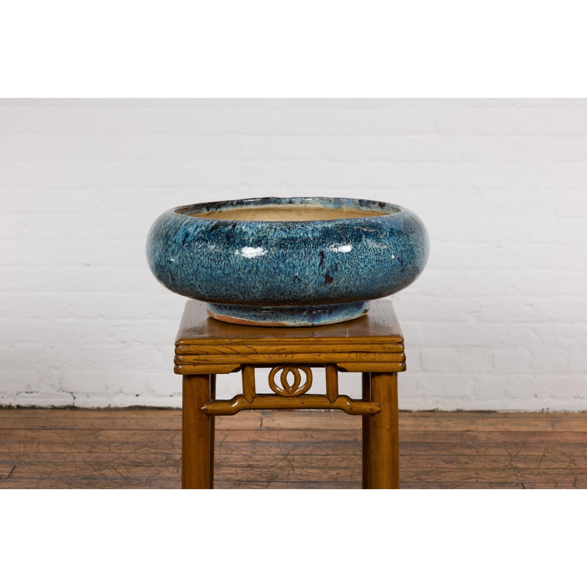 Chinese Vintage Blue Glaze Ceramic Planter-11. Asian &amp; Chinese Furniture, Art, Antiques, Vintage Home Décor for sale at FEA Home