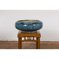 Chinese Vintage Blue Glaze Ceramic Planter