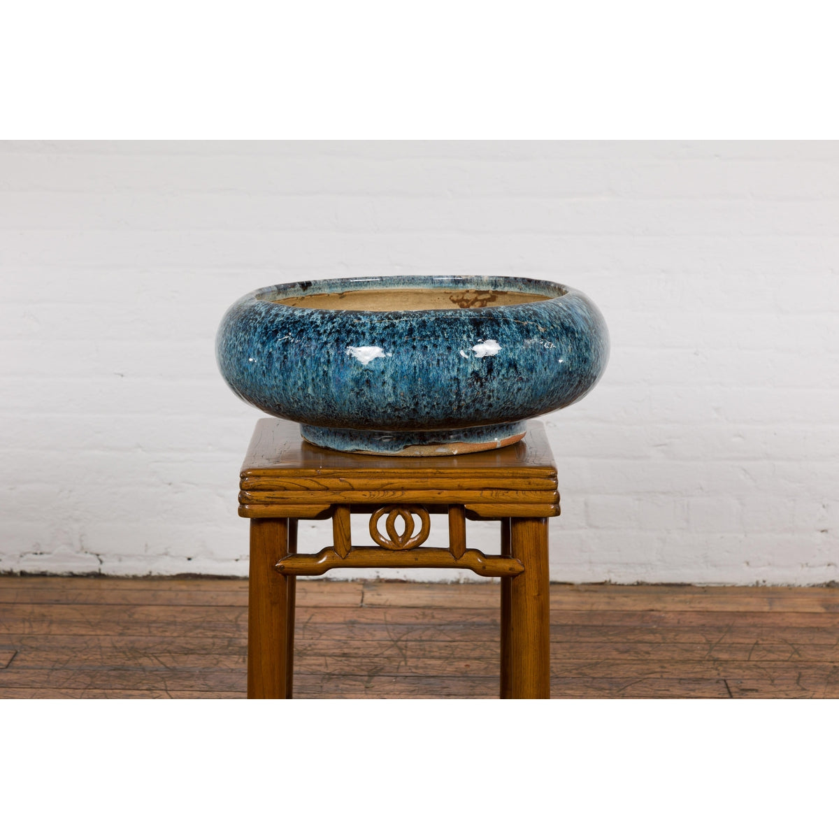 Chinese Vintage Blue Glaze Ceramic Planter-12. Asian &amp; Chinese Furniture, Art, Antiques, Vintage Home Décor for sale at FEA Home