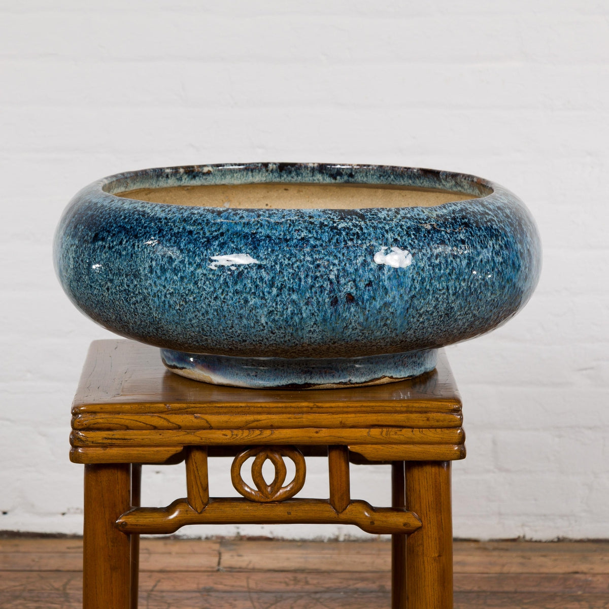 Chinese Vintage Blue Glaze Ceramic Planter-13. Asian &amp; Chinese Furniture, Art, Antiques, Vintage Home Décor for sale at FEA Home