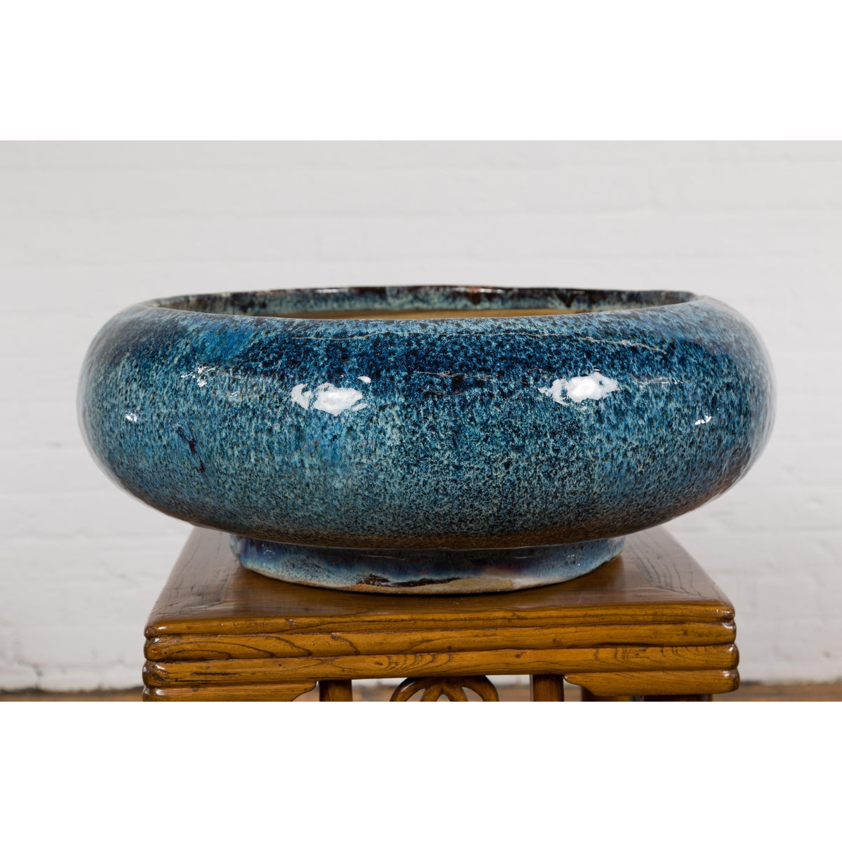 Chinese Vintage Blue Glaze Ceramic Planter-5. Asian &amp; Chinese Furniture, Art, Antiques, Vintage Home Décor for sale at FEA Home