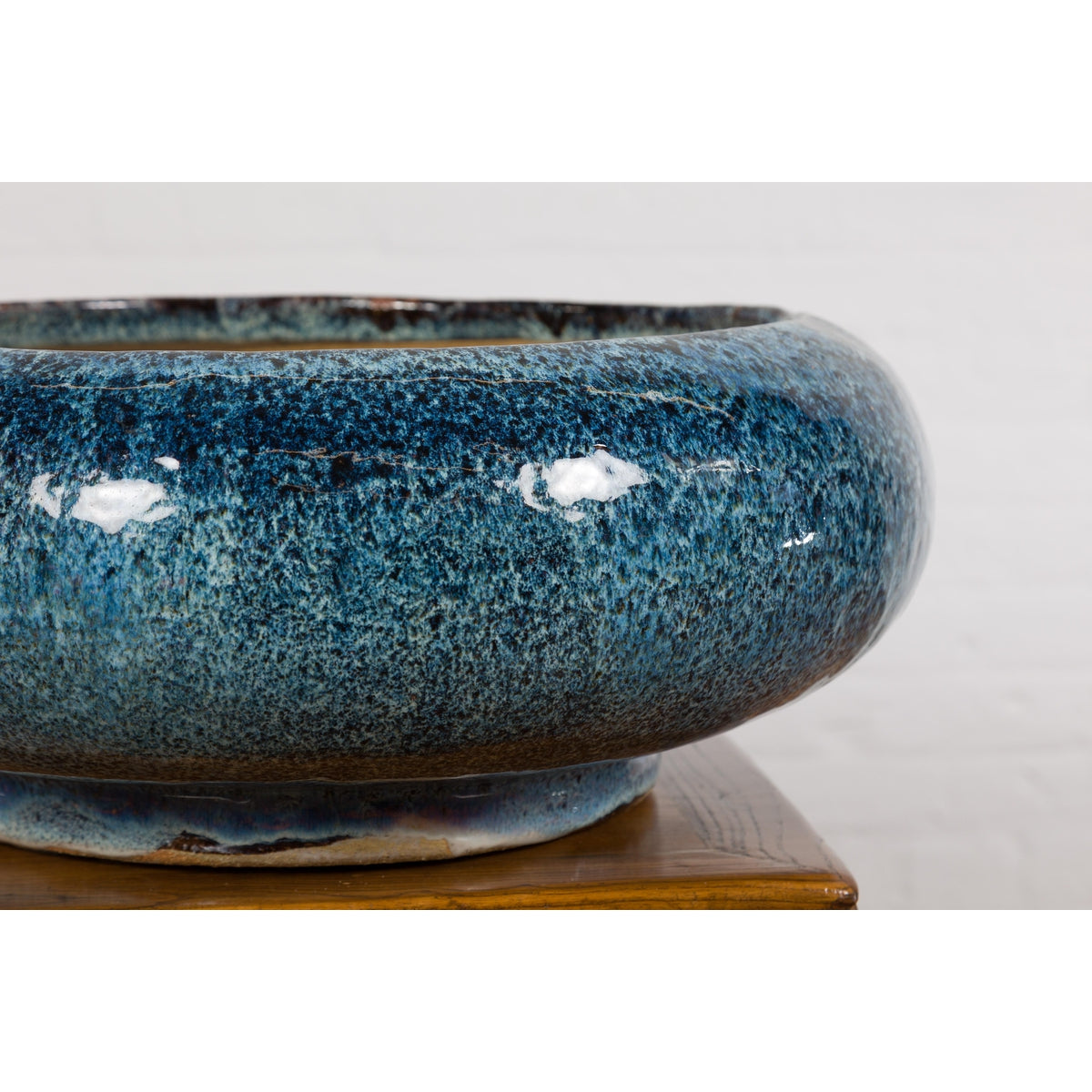 Chinese Vintage Blue Glaze Ceramic Planter-7. Asian &amp; Chinese Furniture, Art, Antiques, Vintage Home Décor for sale at FEA Home