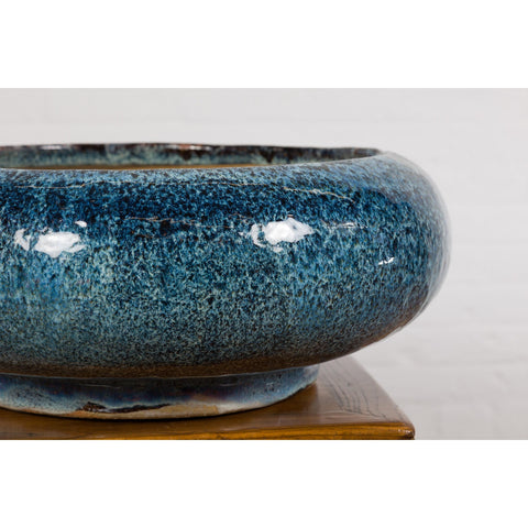 Chinese Vintage Blue Glaze Ceramic Planter-YN7915-7. Asian & Chinese Furniture, Art, Antiques, Vintage Home Décor for sale at FEA Home