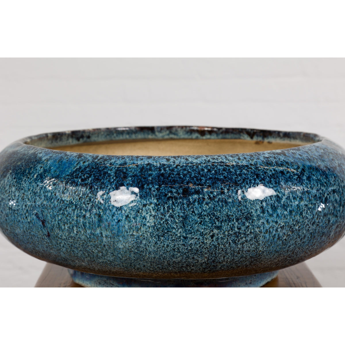 Chinese Vintage Blue Glaze Ceramic Planter-9. Asian &amp; Chinese Furniture, Art, Antiques, Vintage Home Décor for sale at FEA Home