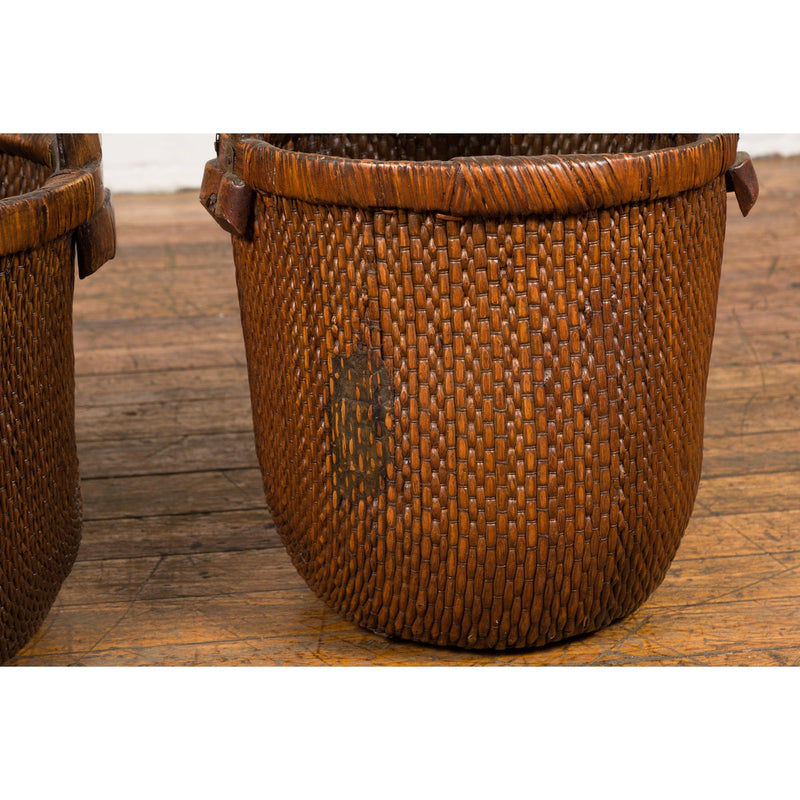 Chinese Antique Grain Baskets, Sold Each-YN7922-10. Asian & Chinese Furniture, Art, Antiques, Vintage Home Décor for sale at FEA Home
