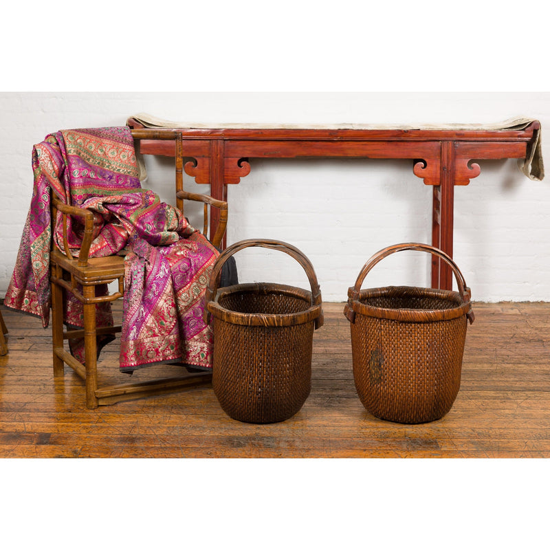 Chinese Antique Grain Baskets, Sold Each-YN7922-2. Asian & Chinese Furniture, Art, Antiques, Vintage Home Décor for sale at FEA Home