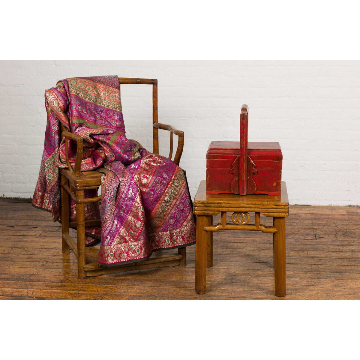 Chinese Antique Lidded Carrying Box-2. Asian & Chinese Furniture, Art, Antiques, Vintage Home Décor for sale at FEA Home
