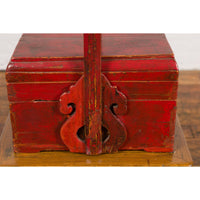 Chinese Antique Lidded Carrying Box
