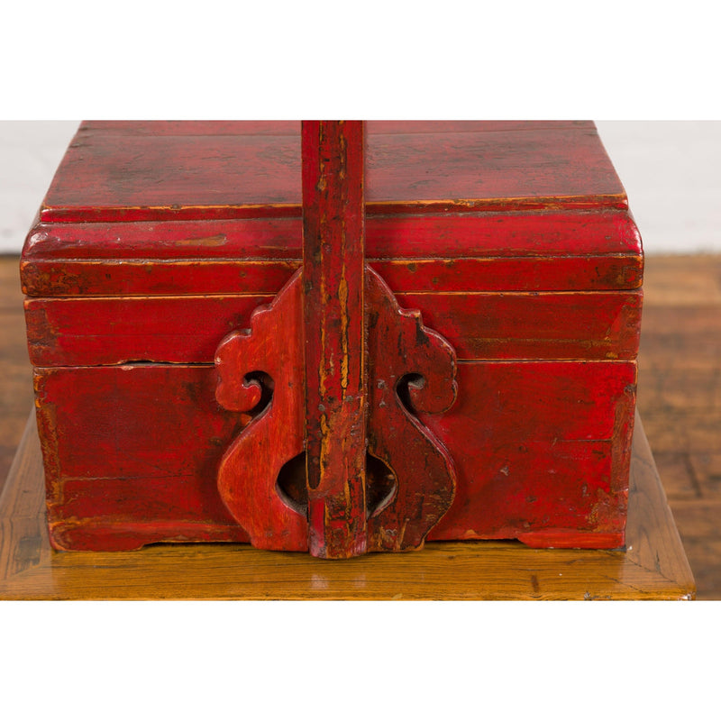 Chinese Antique Lidded Carrying Box-YN7923-5. Asian & Chinese Furniture, Art, Antiques, Vintage Home Décor for sale at FEA Home