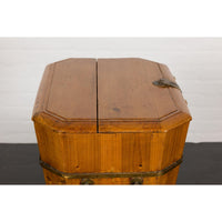 Late Qing Dynasty Wood and Brass Lidded Box with Lateral Handles-YN7929-15. Asian & Chinese Furniture, Art, Antiques, Vintage Home Décor for sale at FEA Home