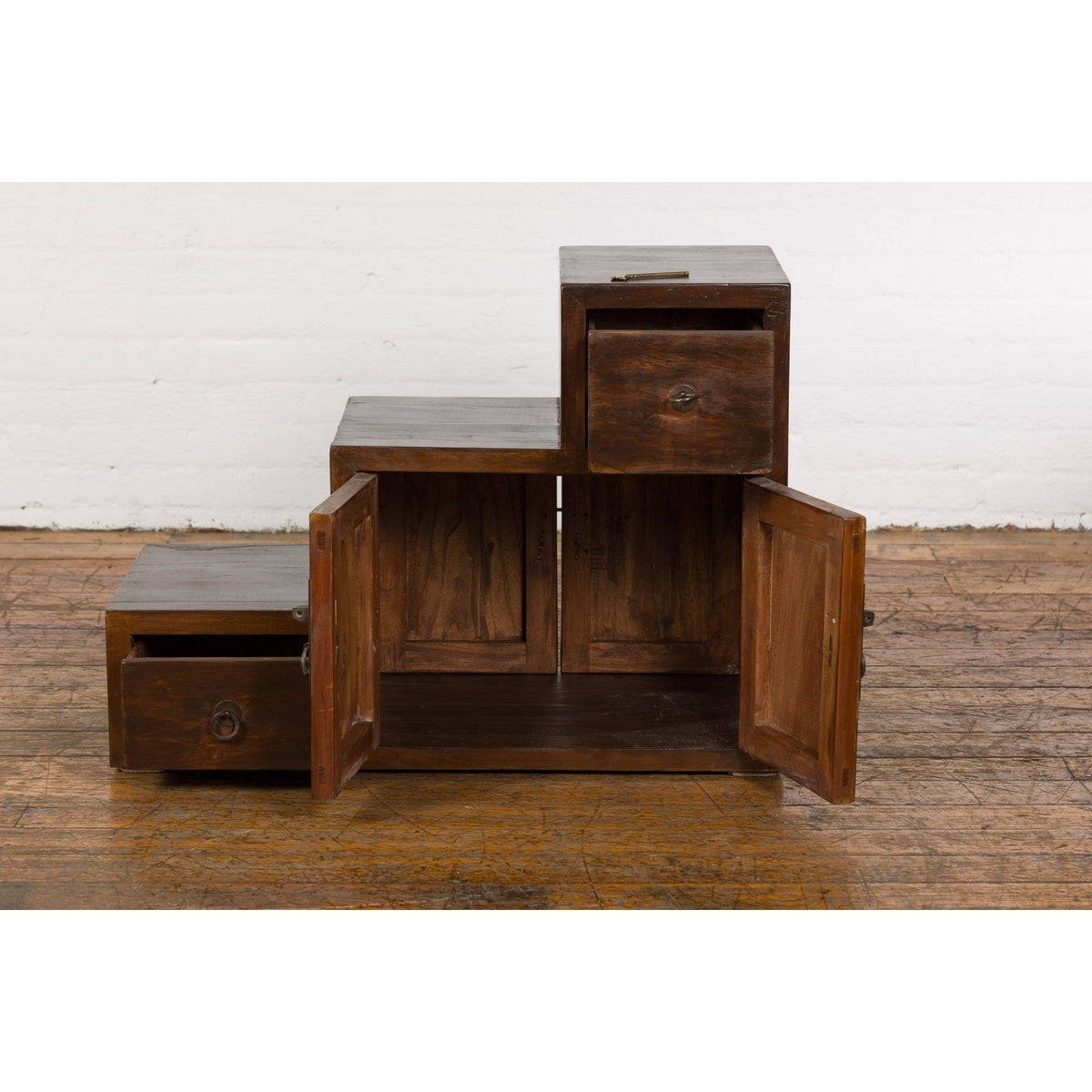 Vintage Tansu Staircase Side Cabinet-9. Asian &amp; Chinese Furniture, Art, Antiques, Vintage Home Décor for sale at FEA Home