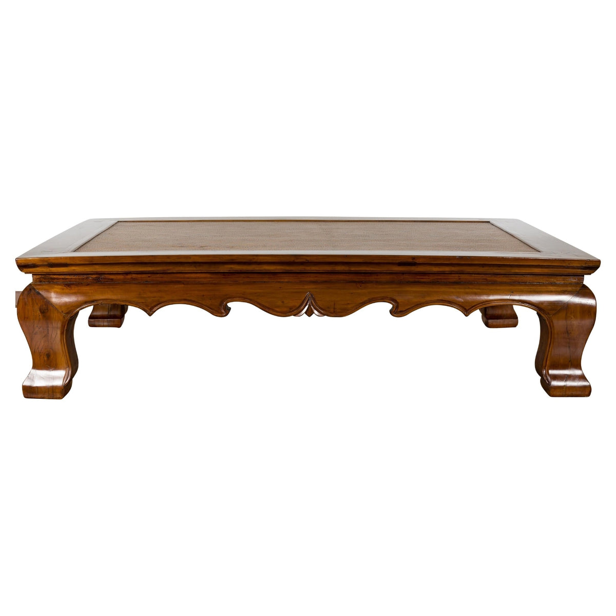 Late Qing Dynasty Opium Mat Coffee Table with Inset Rattan Top-1. Asian & Chinese Furniture, Art, Antiques, Vintage Home Décor for sale at FEA Home