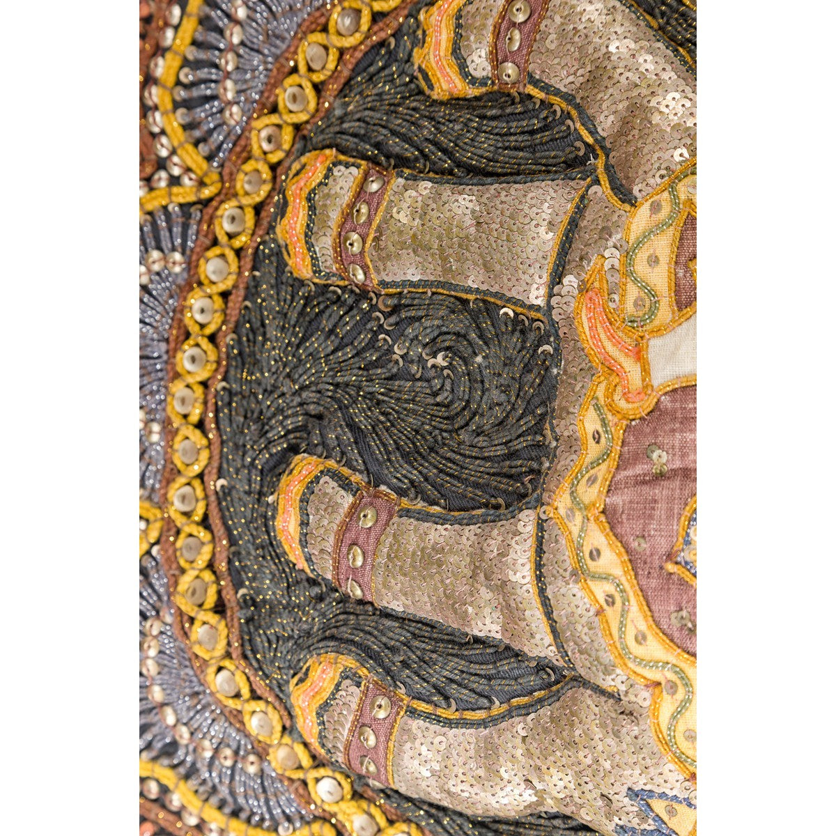 Kalaga 19th Century Tapestry with Stones, Sequins and Colorful Thread-12. Asian &amp; Chinese Furniture, Art, Antiques, Vintage Home Décor for sale at FEA Home