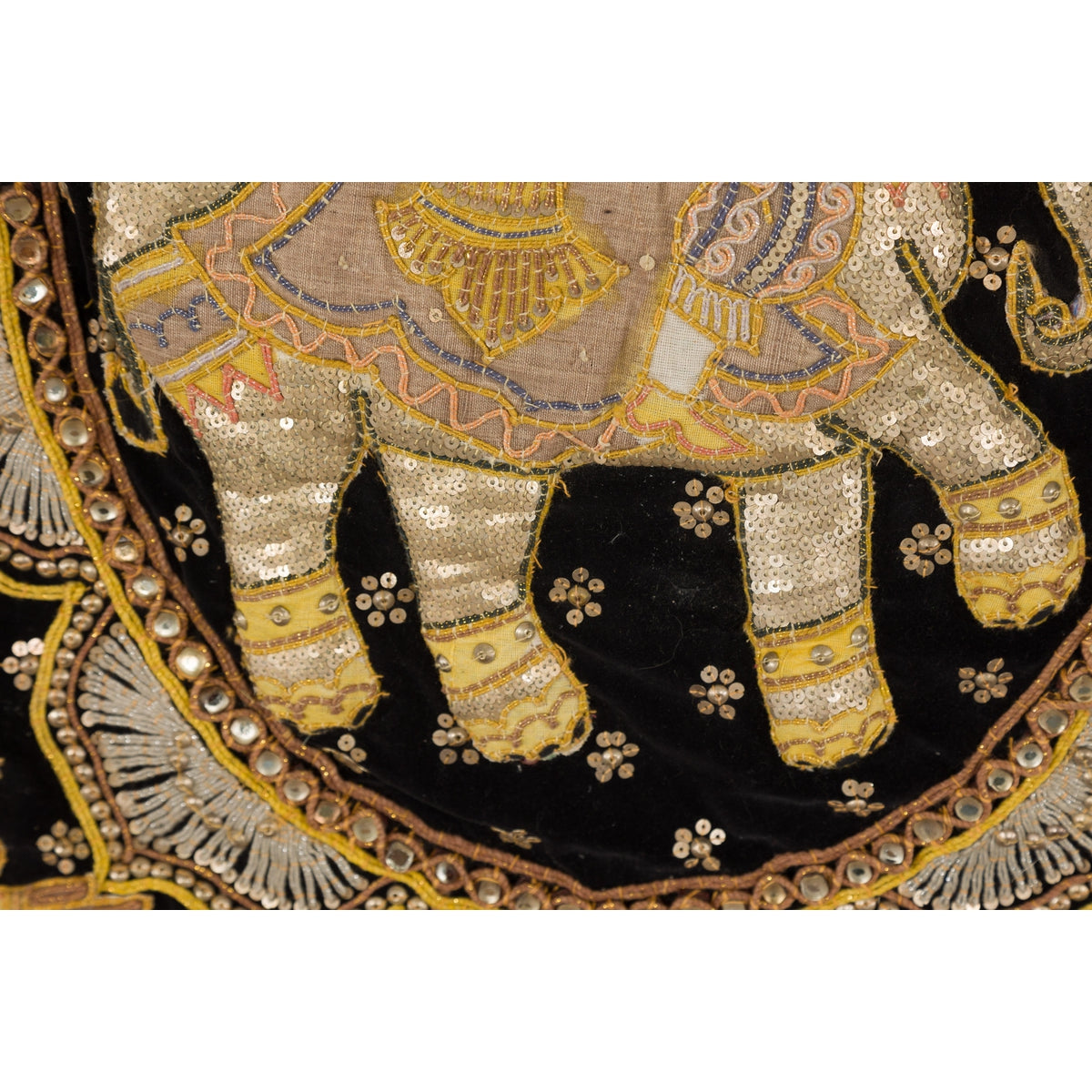 19th Century Kalaga Tapestry with Stones, Sequins and Pink Thread-10. Asian &amp; Chinese Furniture, Art, Antiques, Vintage Home Décor for sale at FEA Home