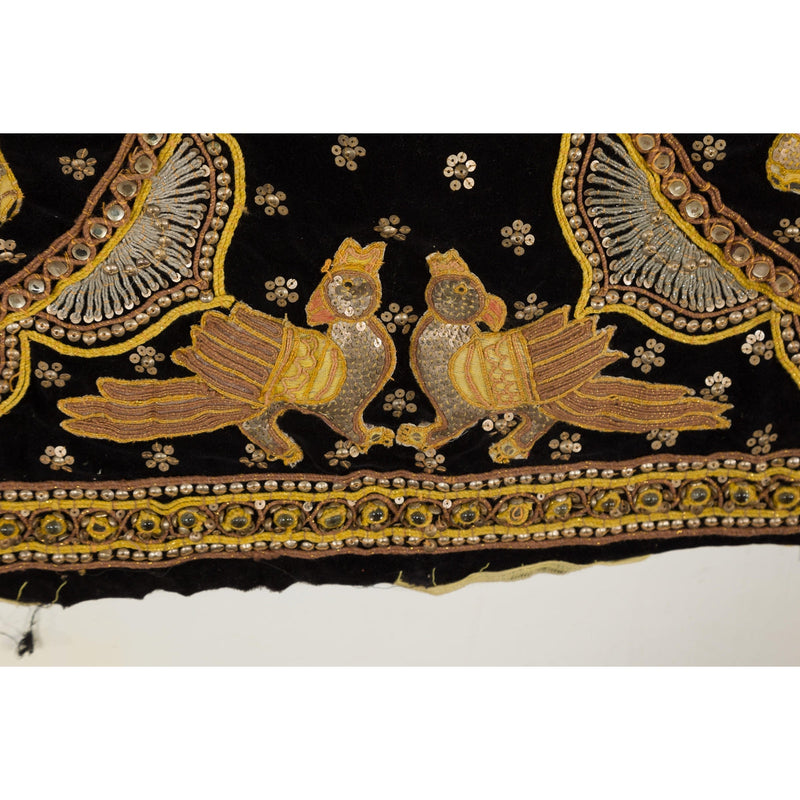 19th Century Kalaga Tapestry with Stones and Sequins