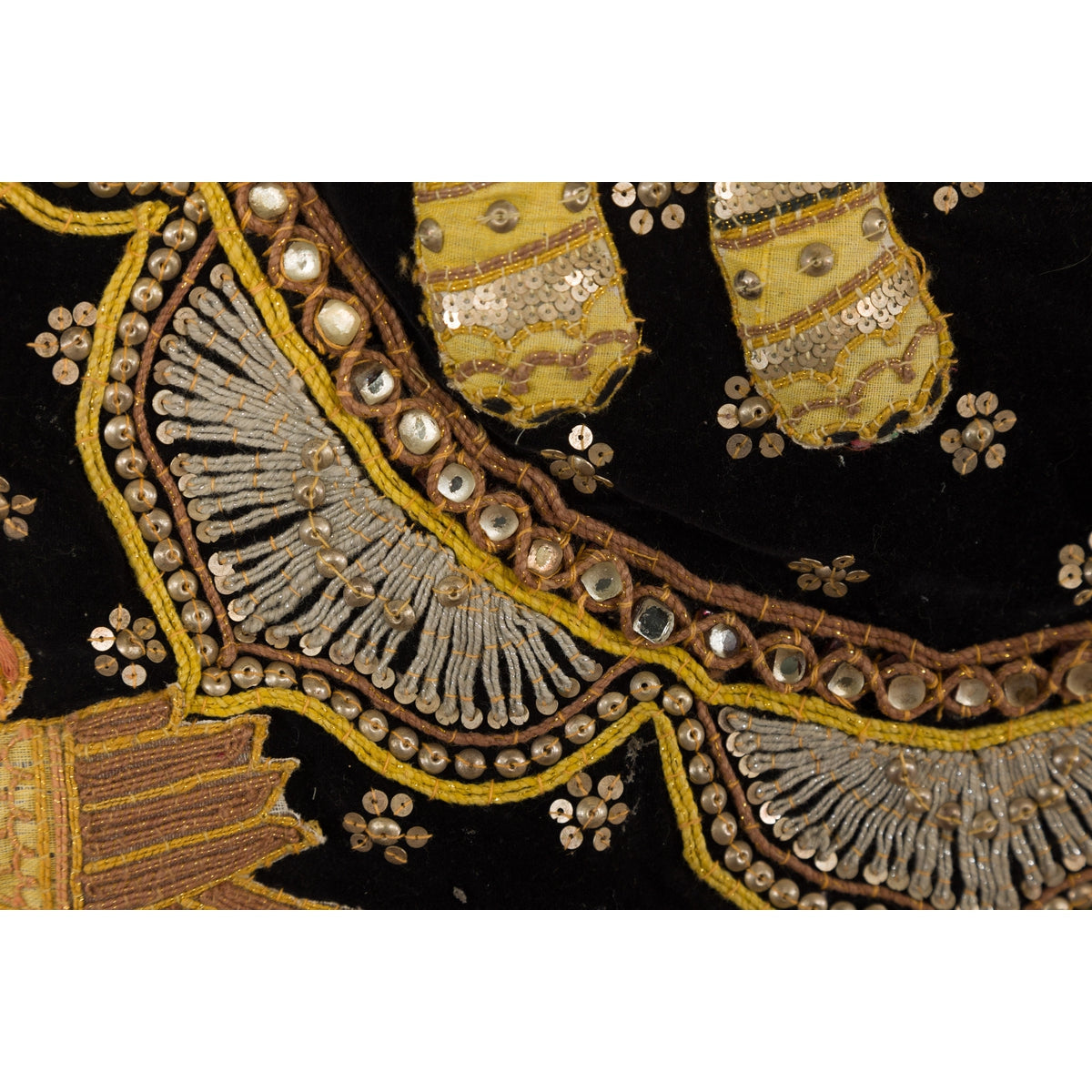19th Century Kalaga Tapestry with Stones, Sequins and Pink Thread-16. Asian &amp; Chinese Furniture, Art, Antiques, Vintage Home Décor for sale at FEA Home
