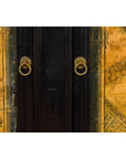 Low Yellow and Black Cabinet with Three Door Paintings-16. Asian & Chinese Furniture, Art, Antiques, Vintage Home Décor for sale at FEA Home