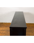 Low Yellow and Black Cabinet with Three Door Paintings-18. Asian & Chinese Furniture, Art, Antiques, Vintage Home Décor for sale at FEA Home