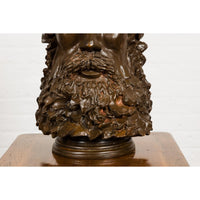 Plaster Carved Head Bust of Roman God Jupiter-YN7950-5. Asian & Chinese Furniture, Art, Antiques, Vintage Home Décor for sale at FEA Home