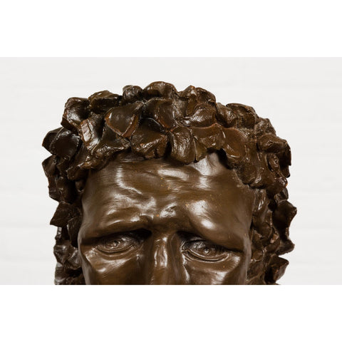 Plaster Carved Head Bust of Roman God Jupiter