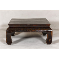 Chow Legs Dark Lacquered Coffee Table with Gloss Patina, Antique