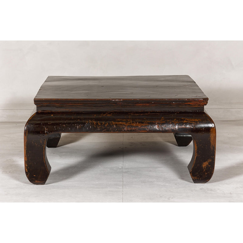 Chow Legs Dark Lacquered Coffee Table with Gloss Patina, Antique-YN7956-10. Asian & Chinese Furniture, Art, Antiques, Vintage Home Décor for sale at FEA Home