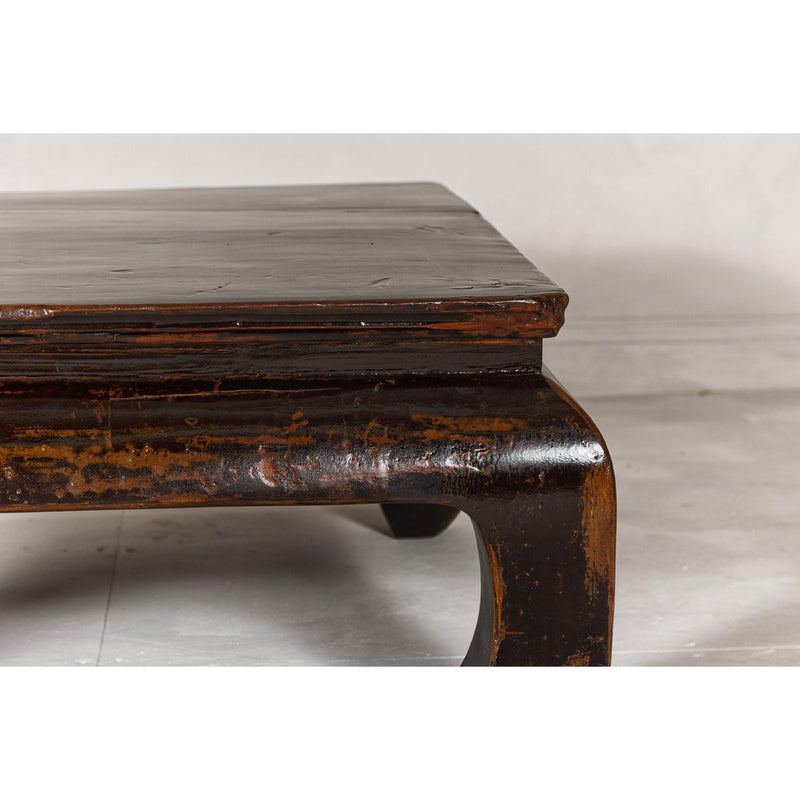 Chow Legs Dark Lacquered Coffee Table with Gloss Patina, Antique-YN7956-11. Asian & Chinese Furniture, Art, Antiques, Vintage Home Décor for sale at FEA Home