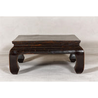 Chow Legs Dark Lacquered Coffee Table with Gloss Patina, Antique