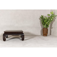 Chow Legs Dark Lacquered Coffee Table with Gloss Patina, Antique