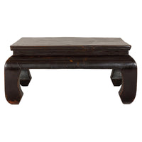 Chow Legs Dark Lacquered Coffee Table with Gloss Patina, Antique