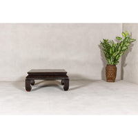 Chow Legs Dark Lacquered Coffee Table with Gloss Patina, Antique