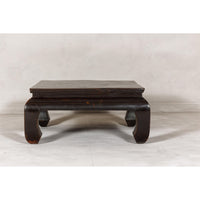 Chow Legs Dark Lacquered Coffee Table with Gloss Patina, Antique