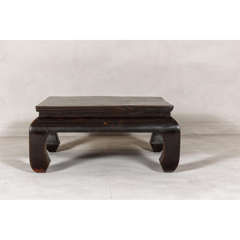 Chow Legs Dark Lacquered Coffee Table with Gloss Patina, Antique-YN7956-5. Asian & Chinese Furniture, Art, Antiques, Vintage Home Décor for sale at FEA Home