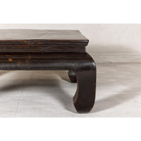 Chow Legs Dark Lacquered Coffee Table with Gloss Patina, Antique