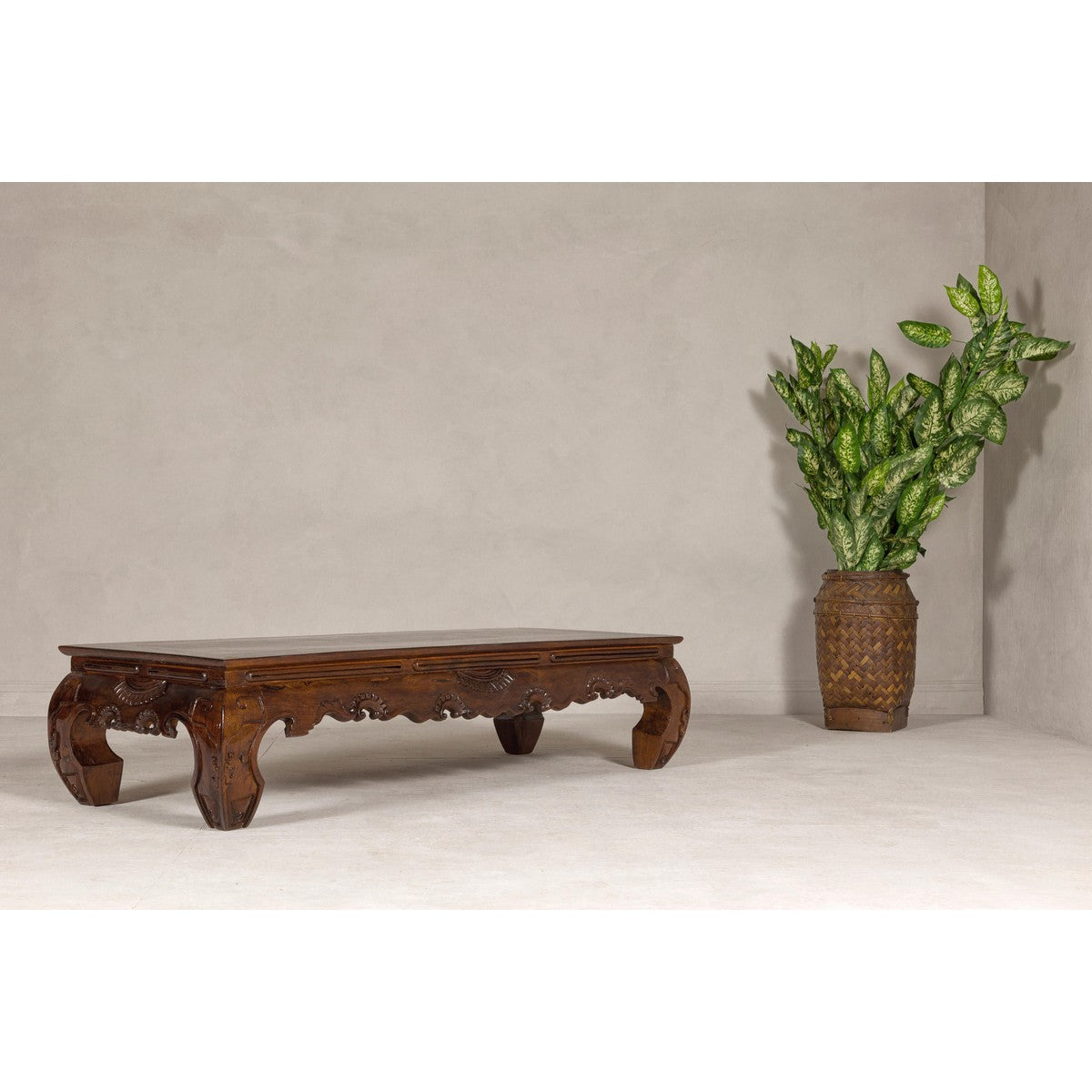 19th Century Lacquered Coffee Table with Hand-Carved Apron and Chow Legs-11. Asian &amp; Chinese Furniture, Art, Antiques, Vintage Home Décor for sale at FEA Home