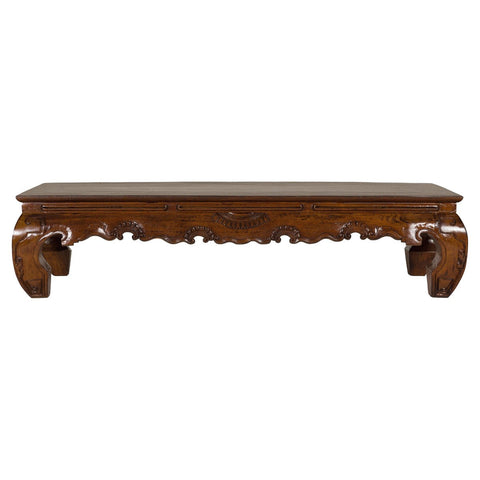 19th Century Lacquered Coffee Table with Hand-Carved Apron and Chow Legs-YN7969-1. Asian & Chinese Furniture, Art, Antiques, Vintage Home Décor for sale at FEA Home