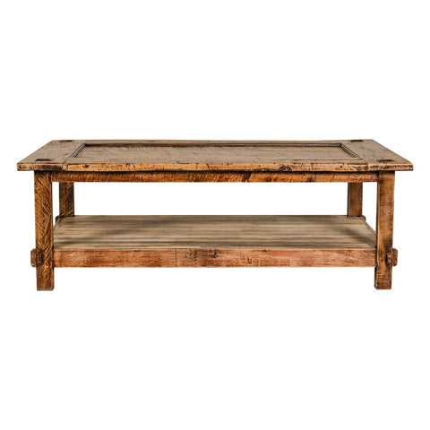 Country Style Distressed Two-Tier Coffee Table with Inset Top and Straight Legs-YN7972-19. Asian & Chinese Furniture, Art, Antiques, Vintage Home Décor for sale at FEA Home