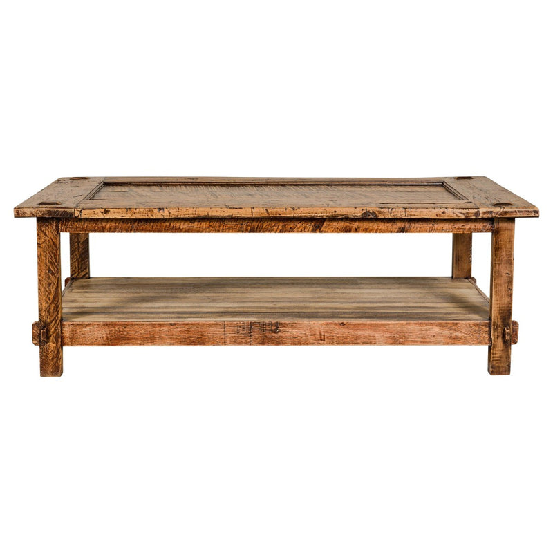 Country Style Distressed Two-Tier Coffee Table with Inset Top and Straight Legs-YN7972-1. Asian & Chinese Furniture, Art, Antiques, Vintage Home Décor for sale at FEA Home