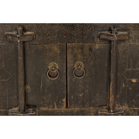 Low Kang Carved Sideboard with Brown Distressed Finish and Two Small Doors-YN7974-6. Asian & Chinese Furniture, Art, Antiques, Vintage Home Décor for sale at FEA Home