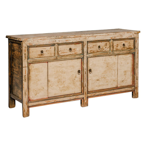 Painted Elm Rustic Sideboard with Two Doors, Four Drawers and Distressed Finish-YN7992-19. Asian & Chinese Furniture, Art, Antiques, Vintage Home Décor for sale at FEA Home