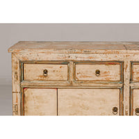 Painted Elm Rustic Sideboard with Two Doors, Four Drawers and Distressed Finish-YN7992-4. Asian & Chinese Furniture, Art, Antiques, Vintage Home Décor for sale at FEA Home
