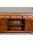 Qing Dynasty Painted Sideboard with Distressed Patina, Three Drawers, Two Doors-11. Asian & Chinese Furniture, Art, Antiques, Vintage Home Décor for sale at FEA Home