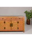 Qing Dynasty Painted Sideboard with Distressed Patina, Three Drawers, Two Doors-4. Asian & Chinese Furniture, Art, Antiques, Vintage Home Décor for sale at FEA Home