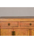 Qing Dynasty Painted Sideboard with Distressed Patina, Three Drawers, Two Doors-5. Asian & Chinese Furniture, Art, Antiques, Vintage Home Décor for sale at FEA Home